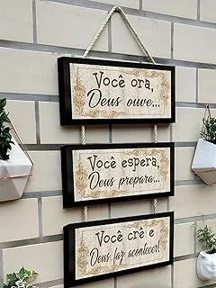 Kit 3 Quadros Frases Inspiradoras Corda