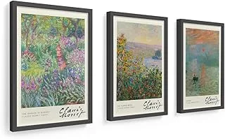Kit 3 Quadros Claude Monet Clássico