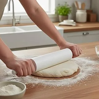 Rolo De Abrir Massa Com Cabo Giratório Plástico