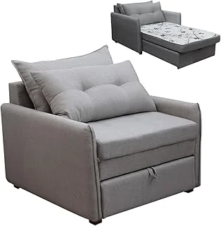 Sofá Cama Retrátil Solteiro Linho Montreal