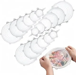 Kit 6 Super Tampas Potes Universal Stretch Silicone Premium