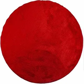 Tapete Redondo Pelo Macio Vermelho
