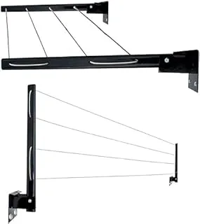 Varal Retrátil Parede Preto Reforçado