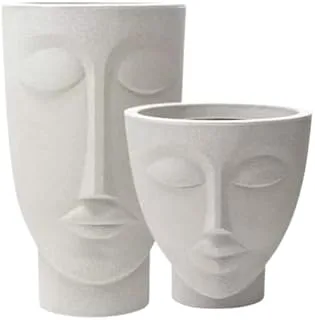 Conjunto Vaso Face Mulher Cimento